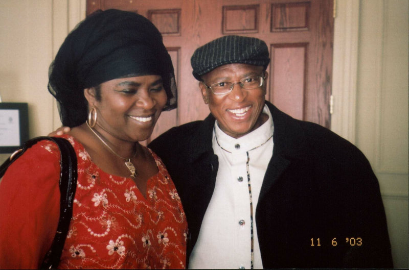 Tess Onwueme with Zakes Mda, 2009.